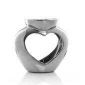Chrome Dual Scent Heart Burner in FSC Gift Box - FSC Mix Credit