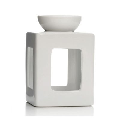 White Square Burner with 7.7cm Burner Bowl in FSC Gift Box - FSC Mix Credit
