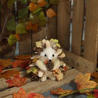 Hedgehog Autumn leaves and Cones 12x10x14cm