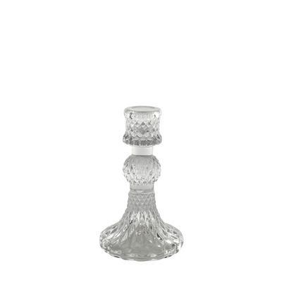 Juliet Candlestick -Clear Glass H13cm