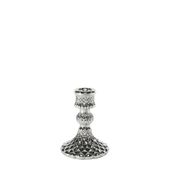 Flora Candlestick -Electroplate Silver Glass H10cm