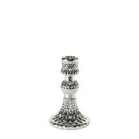 Juliet Candlestick- Electroplate Silver  Glass H13cm