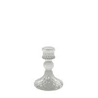Flora Candlestick -Clear Glass H10cm