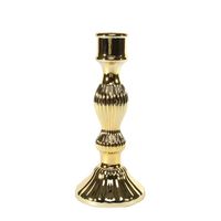 Amaya Candlestick- Electroplate Gold Glass H20cm