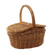 Oval Rattan Picnic Basket with Handle