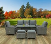 Rowena Half Round Rattan Dining Set with Ice Bucket
