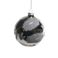 10cm Glass Ball Grey w Velvet Pattern