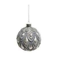10cm Glass Ball Pewter