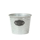 Metal Flower Pot Silver - 18cm