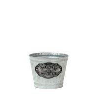 Metal Flower Pot Silver  - 11.5cm 