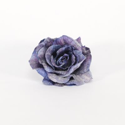 13cm Glitter Rose w/Clip - PURPLE