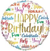 Birthday Messages - Holographic Balloon - 18 Inch 