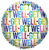 Get Well Colourful - Holographic Balloon - 18 Inch