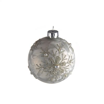 Glass Bauble Snowflake 8Cm