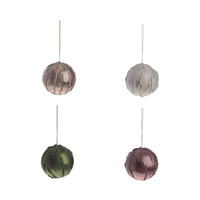 Pattern Ball Decoration 4Ast 9Cm