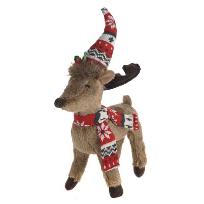 Standing Moose With Scarf 30x10x48Cm