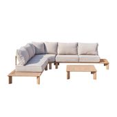 Outdoor Corner Sofa Set & Table - Mixed Beige