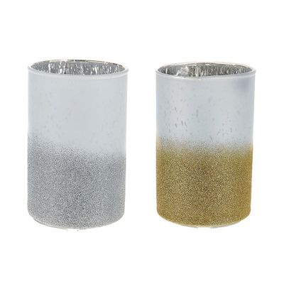 Glitter Ombre Candle Pot 2 Asstd