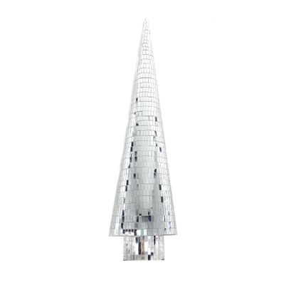 Silver Mirror Cone Tree 48cm