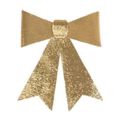 Sequin Bow Gold 35Cm