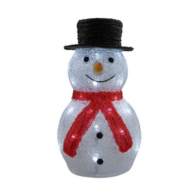 Light up Acrylic Snowman 35cm 30 LED mains powered