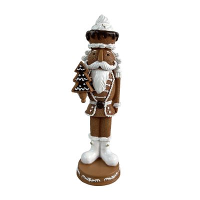 Polyresin Nutcracker holding a tree 7x6.5x22.5cm