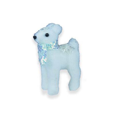 Deer standing with sequin blue scarf 10x5x13cm