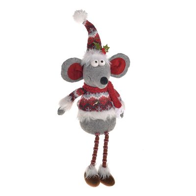 Mouse Sitting Bead Legs Red 45Cm