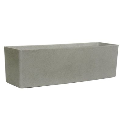 Hortus Lite - Aged Effect Plastic Trough - Cement Grey - L80 x 26 x 26cm