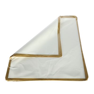 White W/Gold Border Sheet- 57x57cm (Pk100)