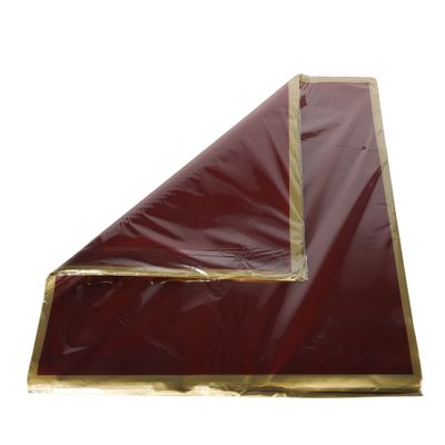 Wine Red W/Gold Border Sheet- 57x57cm (Pk100)
