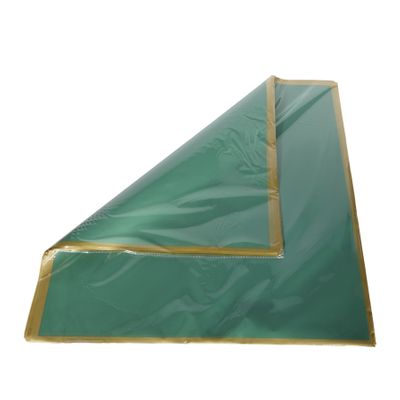 Green W/Gold Border Sheet- 57x57cm (Pk100)