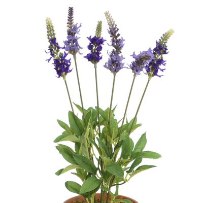 46cm Lavender Bush x6/Leaves Pur