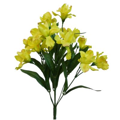 43cm Iris Bush x8 Yellow