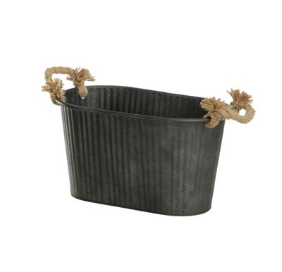 22cm Metal Planter Charcoal