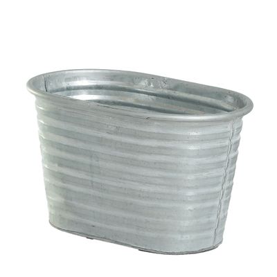 17cm Metal Trough Silver