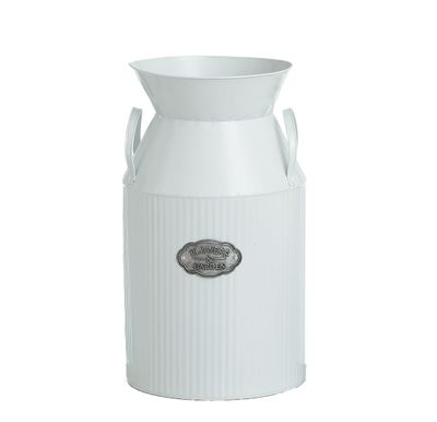 50cm Metal Milk Jug White