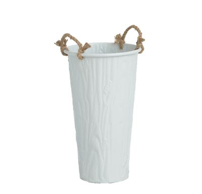 43cm Flower Vase With Rope White
