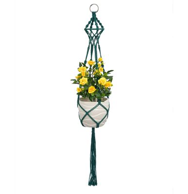 105cm Macrame Hanger W/Ring Grn