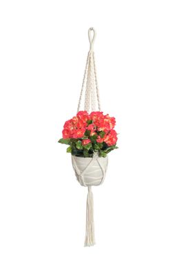 105cm Braided Macrame Planter Crm