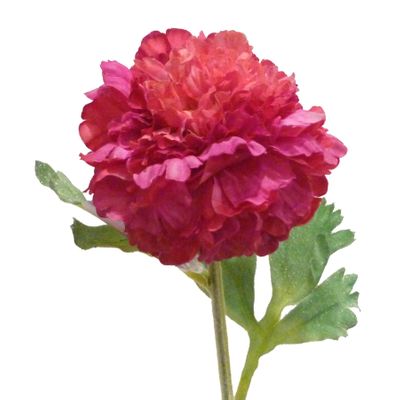 44cm Flocked Ranunculus Hot Pink
