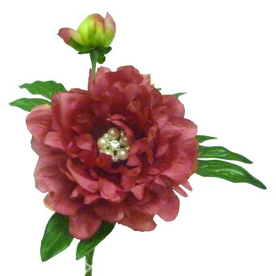 48cm Peony x2 w/Gem Hot Pink
