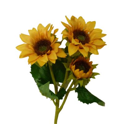 38cm Sunflower Spray x3 Yellow