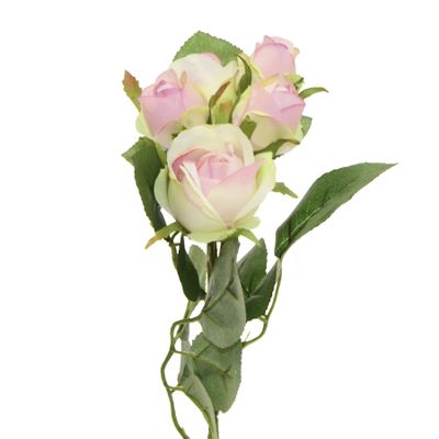 37cm Rose x5 Spray Light Pink