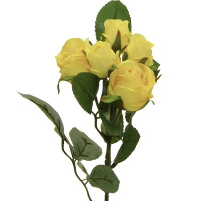 37cm Rose x5 Spray Dark Yellow
