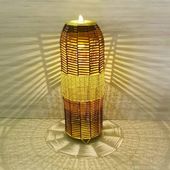 Wicker effect tall water feature dark brown 80cm (Outdoor use)