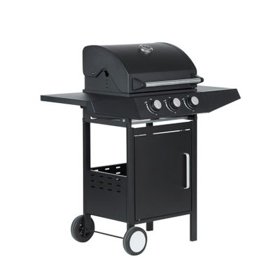 3 Burner Gas BBQ Black