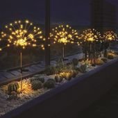 120 Indivual Solar Firefly Lights on pole.