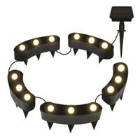 Solar Flower Warm White LED Pot Lights. 9x2x4.5cm 8 Functions