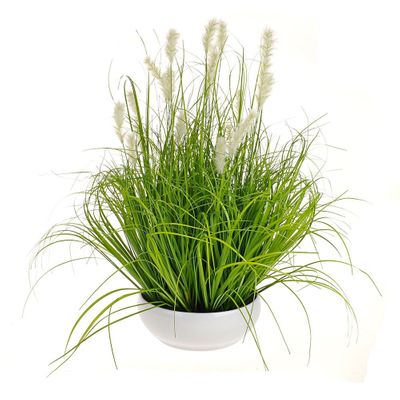 Potted Grass And Cattail 48Cm